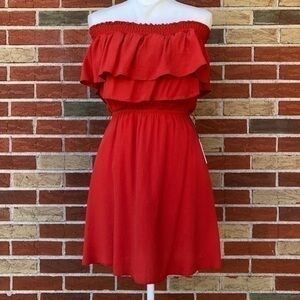 NWT Lovers + Friends x Revolve Suntime Off the Shoulder Orange Mini Dress 👗